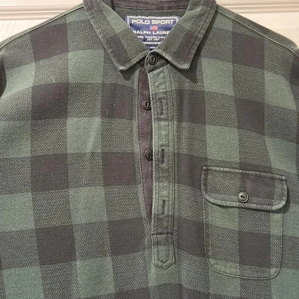 Collared knit Ralph Lauren plaid pullover shirt - Picture 4 of 7